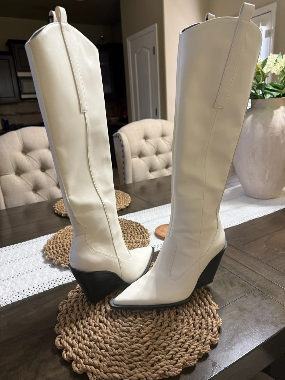 Zara white cowboy boots Brand new!